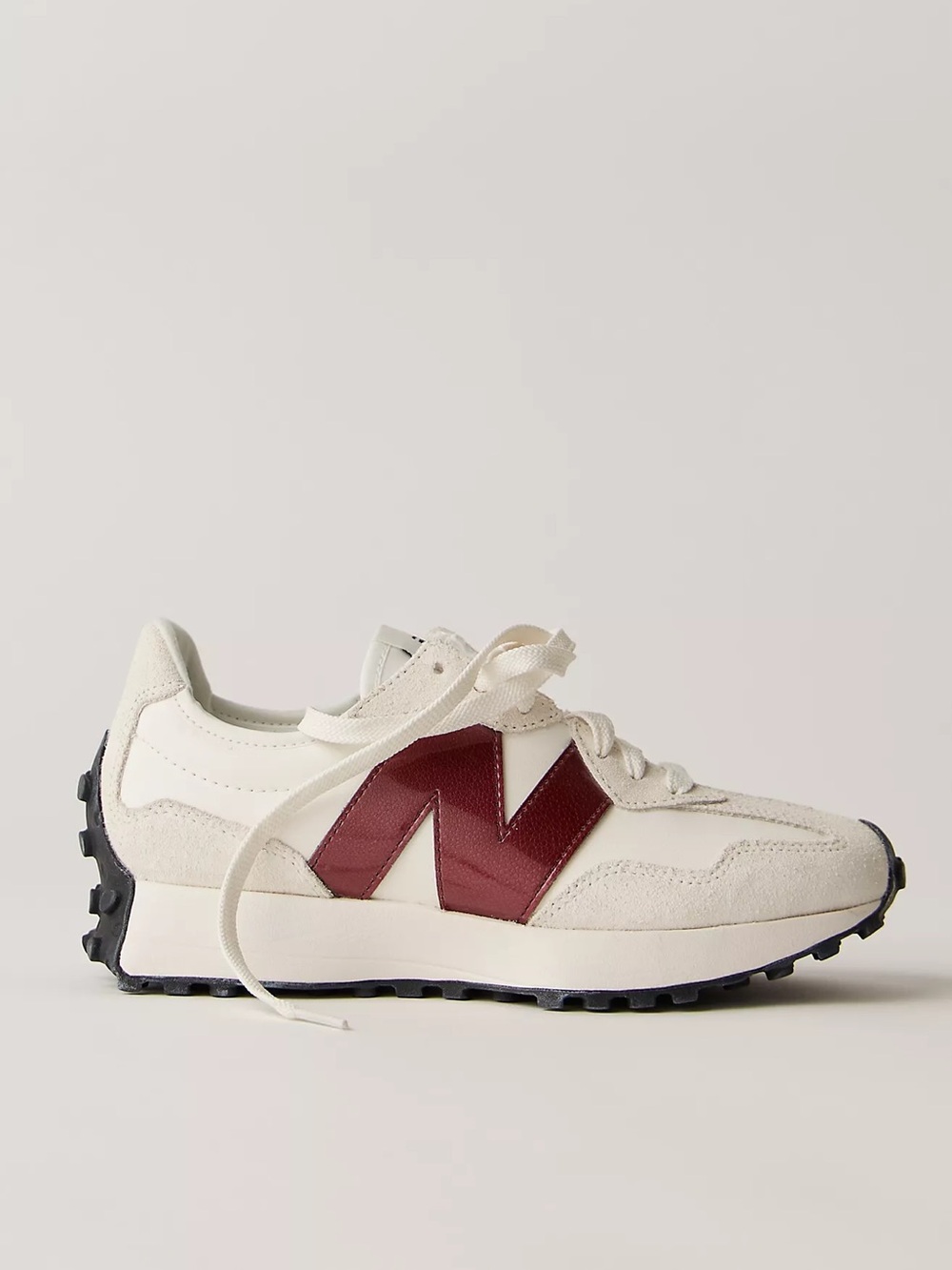 New Balance Women's White & Burgundy Retro Runner Sneakers
